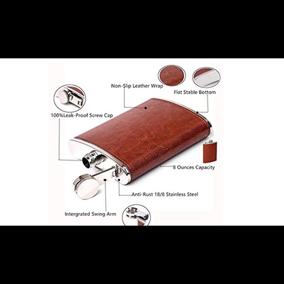 Brown pocket hip flask - Picture 3 of 8